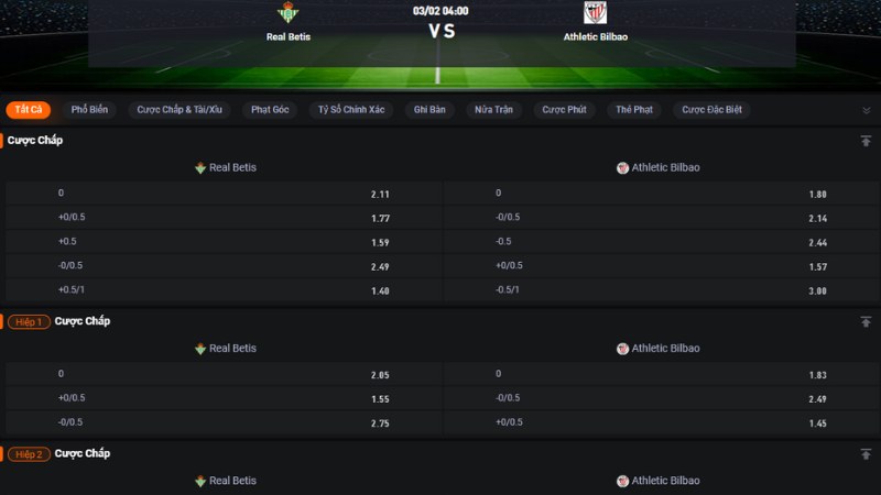 Real Betis vs Athletic Bilbao