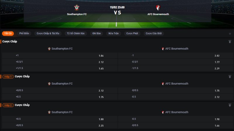 Southampton vs Bournemouth