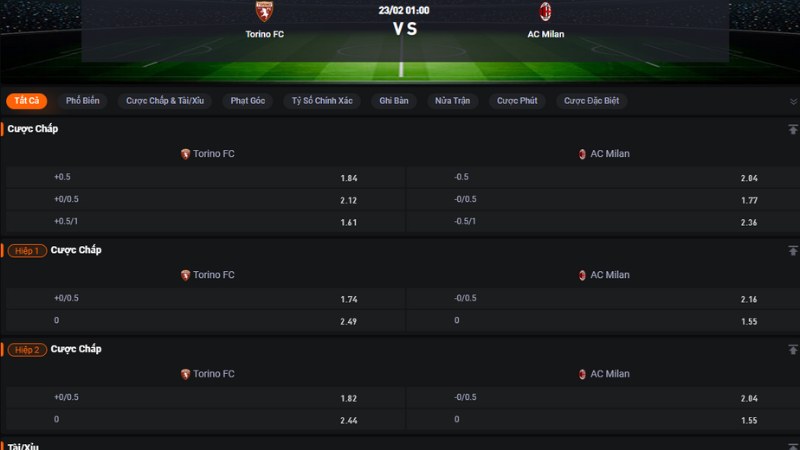 Torino vs AC Milan