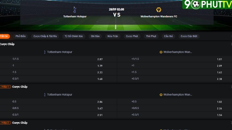 Tottenham vs Wolves